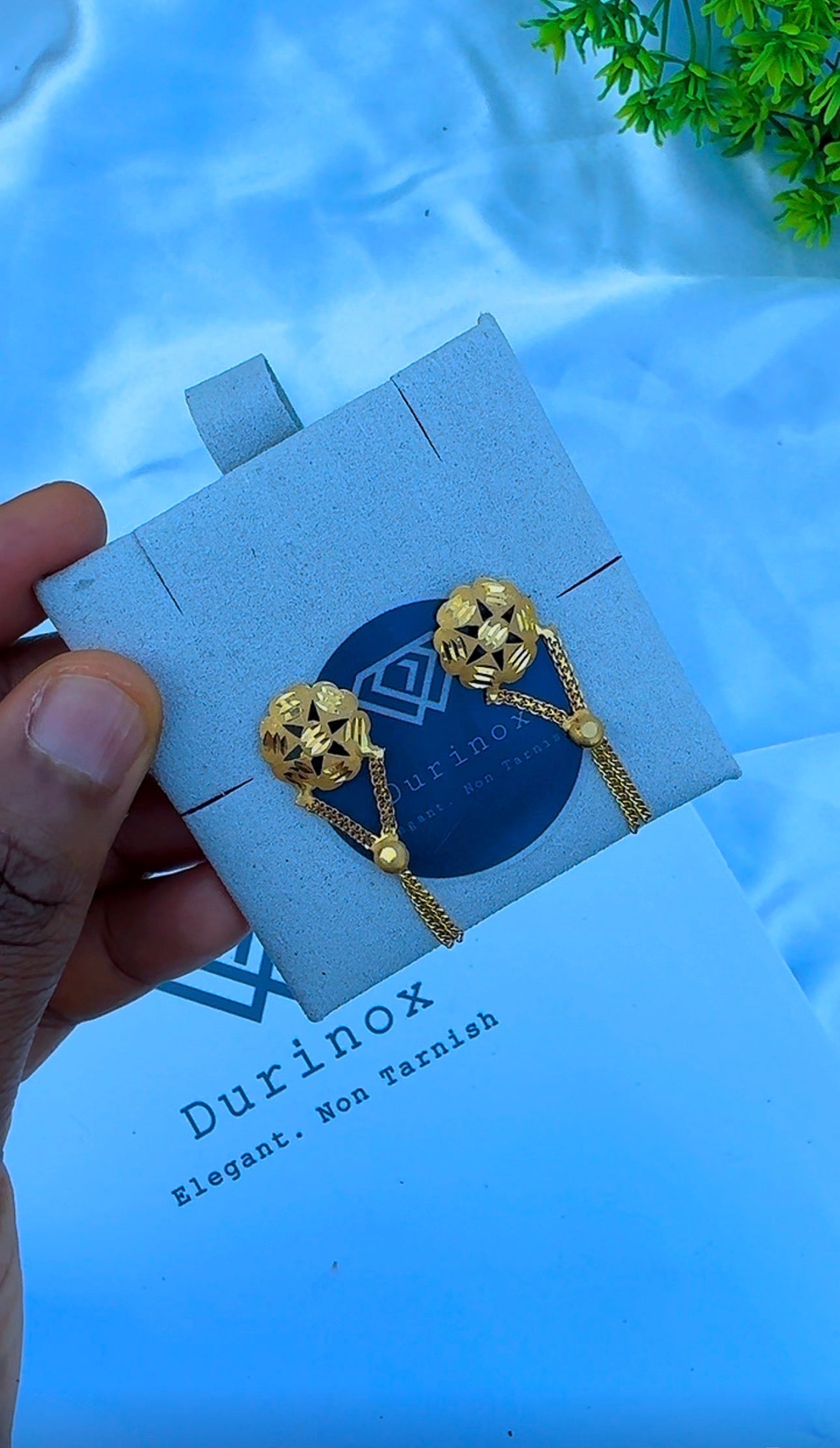 21K Solid Gold Star Half Moon & Dangle Stud Earrings | 1.4g - 2.8g