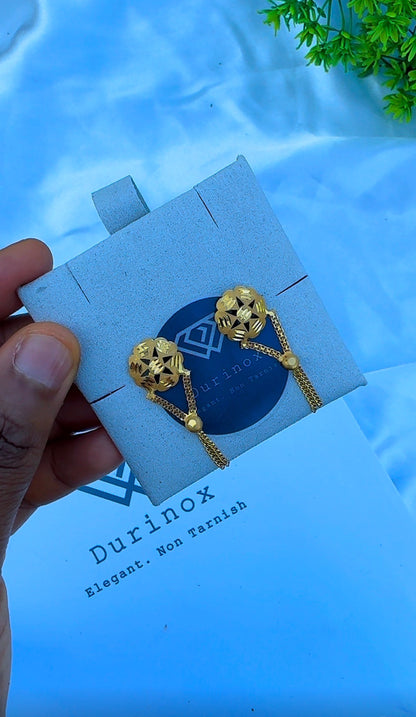 21K Solid Gold Star Half Moon & Dangle Stud Earrings | 1.4g - 2.8g