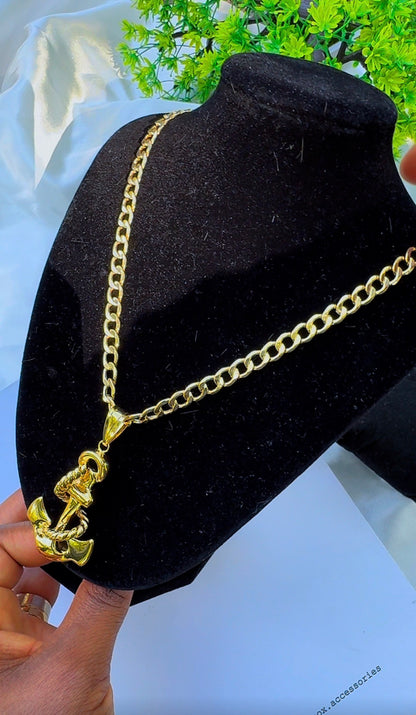 18K Solid Gold Anchor Pendant | Genuine Gold (Extra) Nautical Charm | 3.92g