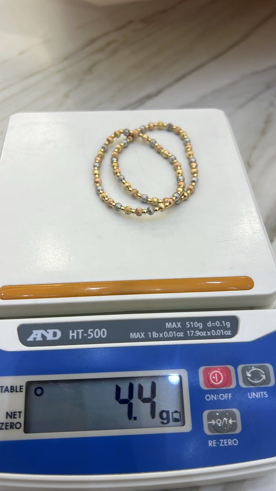 18K Solid Gold Ball Bracelets | Stretchable Bangles | 2.2g (Extra) | Small - Medium Wrist