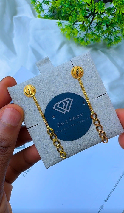 21ct Solid Gold Infinity Drop Stud Earrings | 2.5g