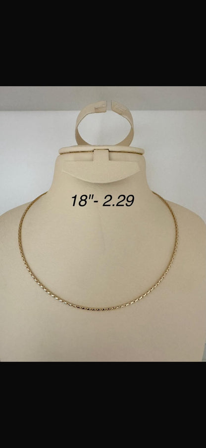 18K Solid Gold Structured Chord Chain Necklace | 2.3g | 18 Inches (Extra)