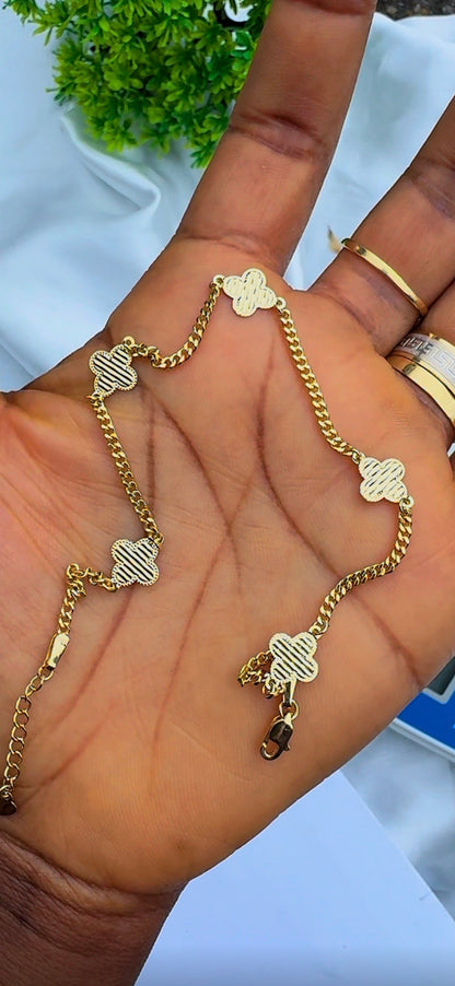 Degar 18Karat Pure Gold Anklets 10.5 Inches