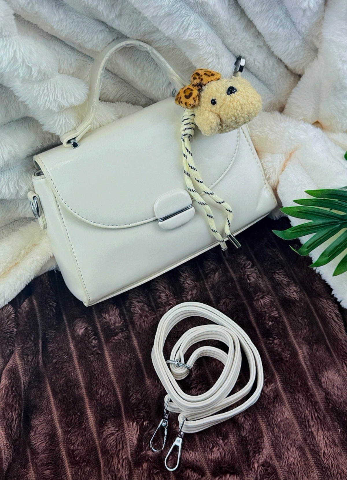 White Structured Women's Handbag | LARYZ Everyday - 019 | Small-Medium