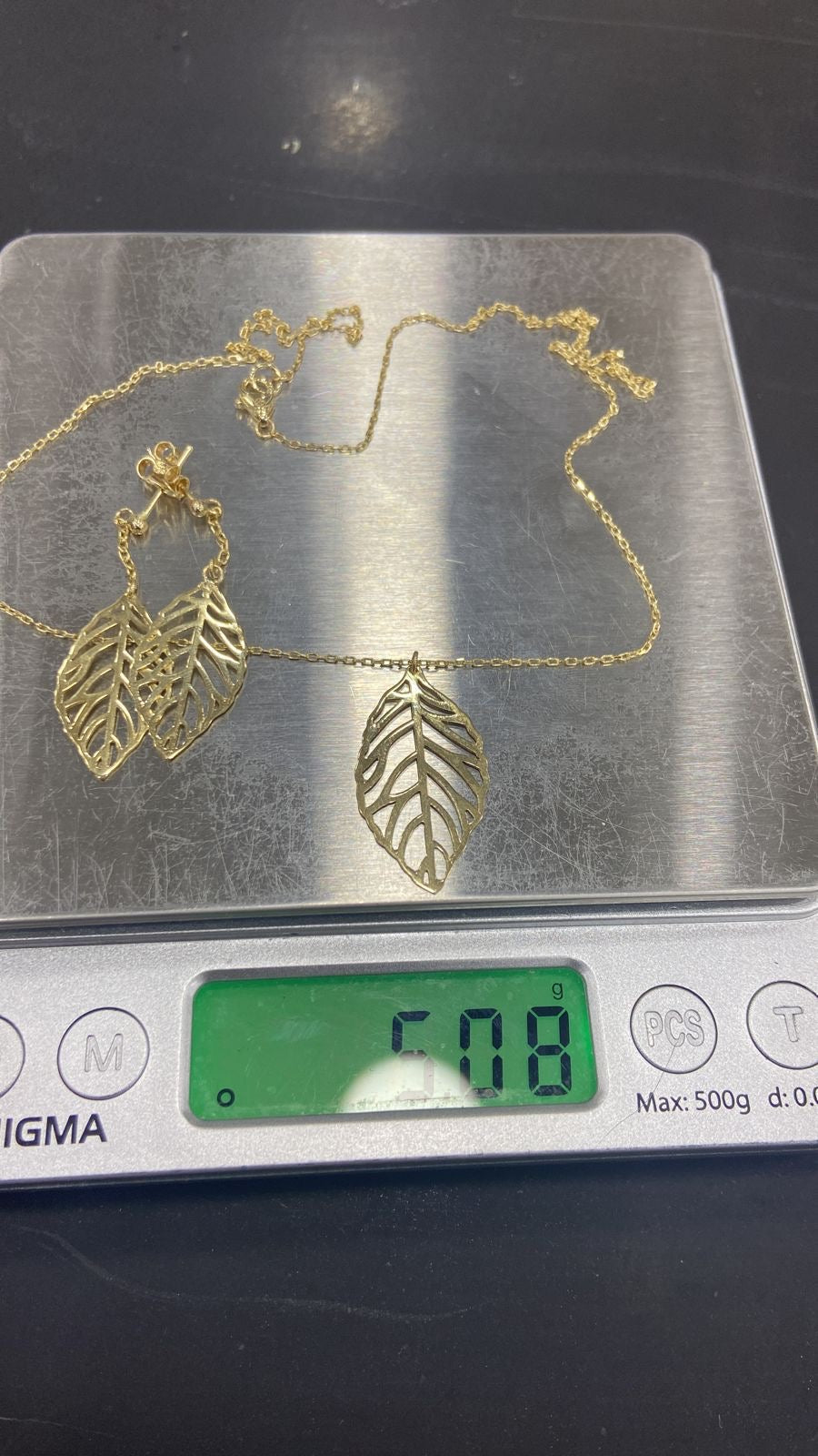 Degax 18 Karat Real Gold Jewellery set 18” Chain