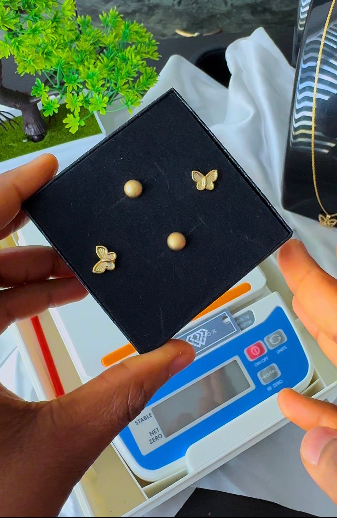 Diigab 18ct Real Gold Stud Earrings