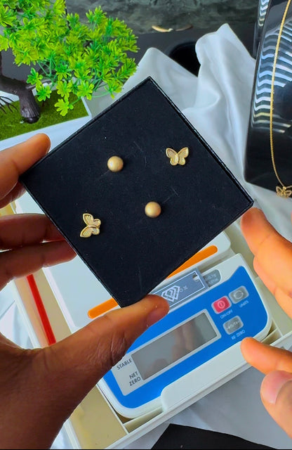 Diigab 18ct Real Gold Stud Earrings