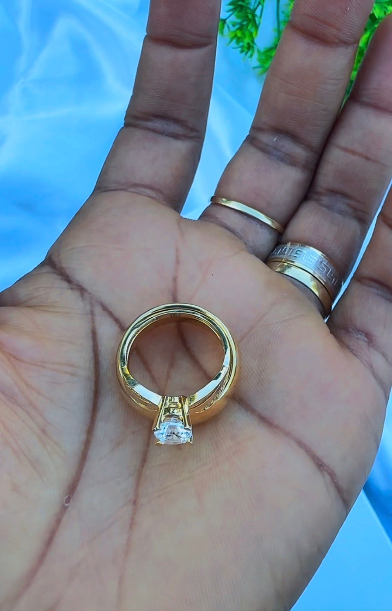 18ct Solid Gold Women Wedding Ring Set Size 7 | 5.3g | Engagement Ring