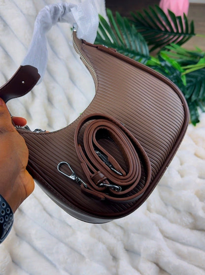 MM Fabric Textured Brown Shoulder Handbag for Women | LARYZ Everyday -031