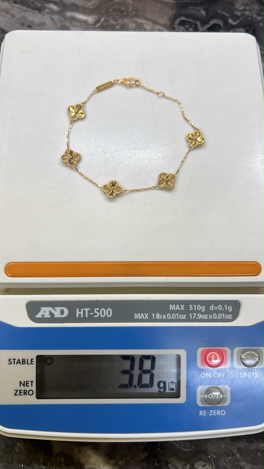 18K Solid Gold Clover Bracelet for Women – 3.8g - 8mm - 7.5 Inches