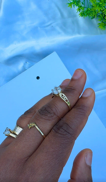18K Solid Gold Infinity Engagement Ring For Women | Size 8 | 2.54g