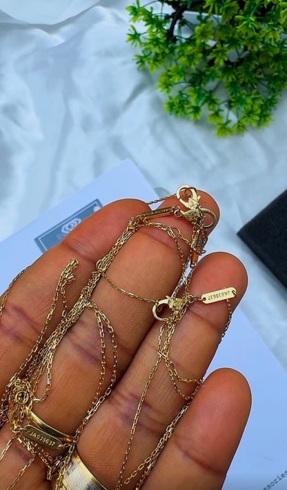 18K Solid Gold Single Motif Clover Chain Necklace 2.9g & 4.4g | 10mm & 12mm
