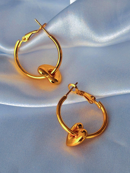 Dema 18K Gold Plated Stainless Steel Hoops For Women and Teenagers
