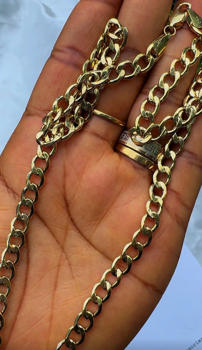 18K Solid Gold Cuban Chain Necklace For Men | 22 Inches | 8.8g