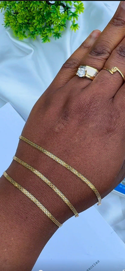 Diigac 18K Pure Gold Carpet Bracelets 7.5 Inches