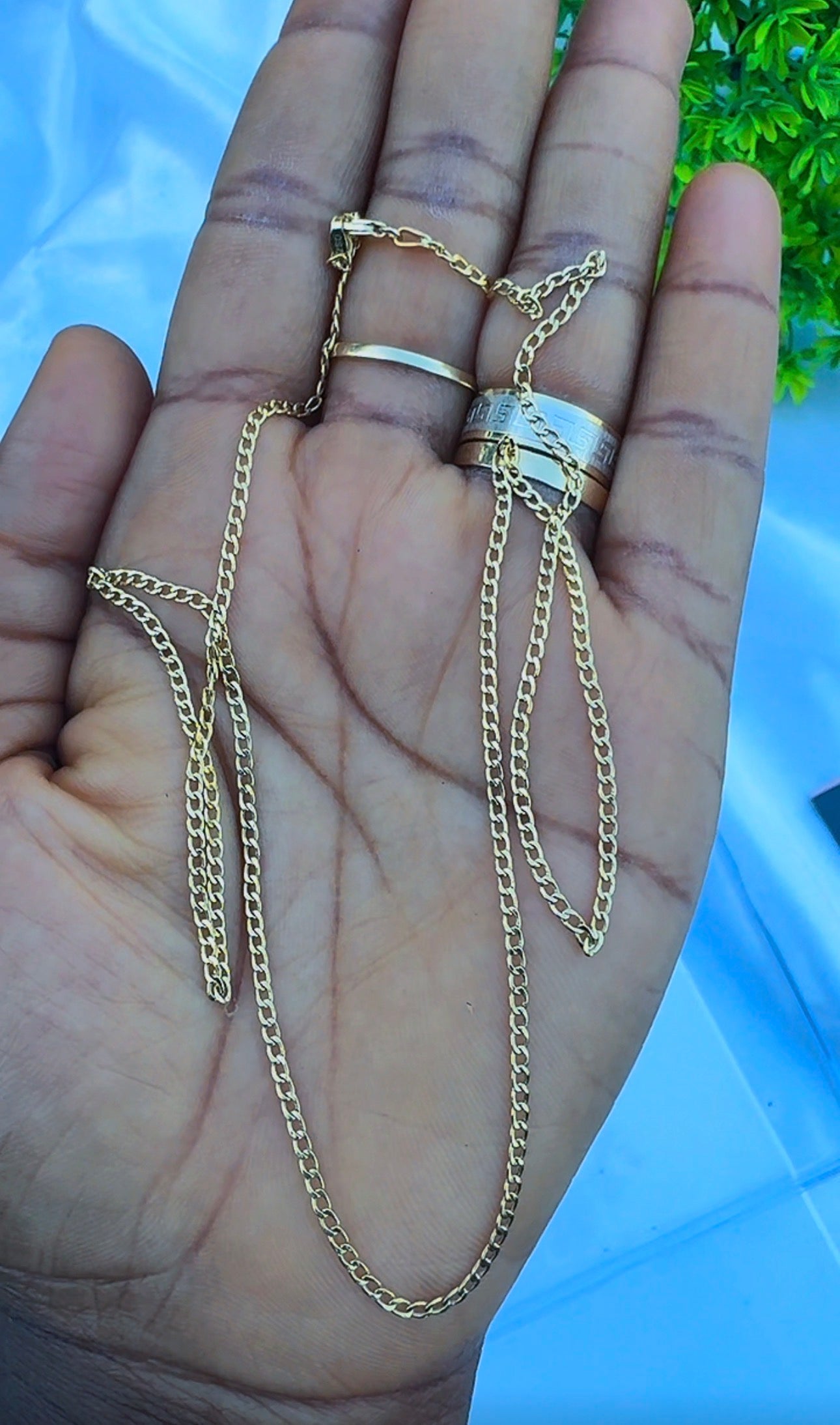 18 Karat Real Gold Tiny Cuban Chain Necklace 22 Inches