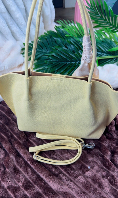 Women’s Off-White Pebbled Leather Dual-Handle 3-in-1 Big Tote Bag | LARYZ Everyday 047 | Big