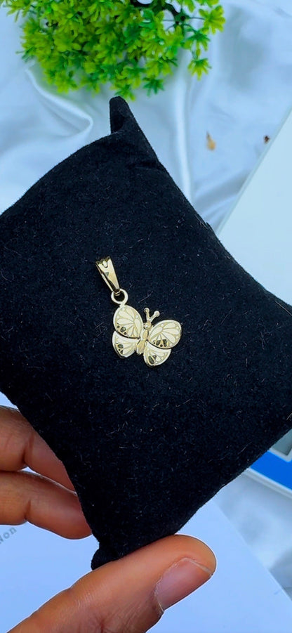 Deglaff 18 Karat Real Gold Chain Pendant (Butterfly)