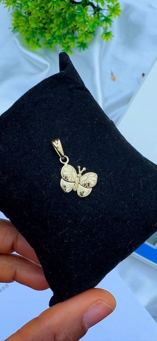 Deglaff 18 Karat Real Gold Chain Pendant (Butterfly)