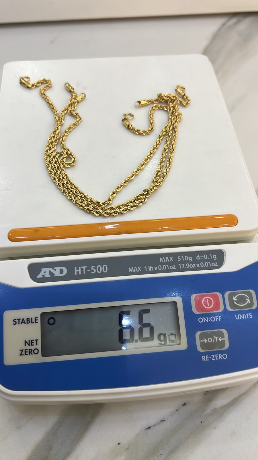 18K Solid Gold Rope Anklet – 2.2g | 10 Inches