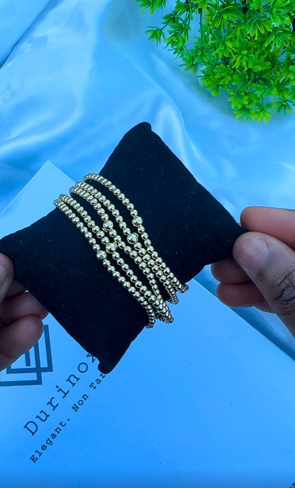 18K Solid Gold Stretchable Bangle (Shiny) | 1.9g | Small to Medium Wrists