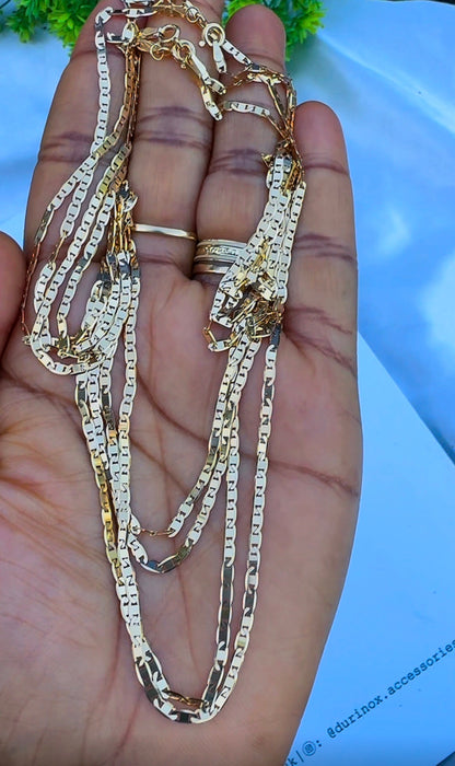 18K Solid Gold Blade Chain | 18”-3.8g | 20”-4.2g