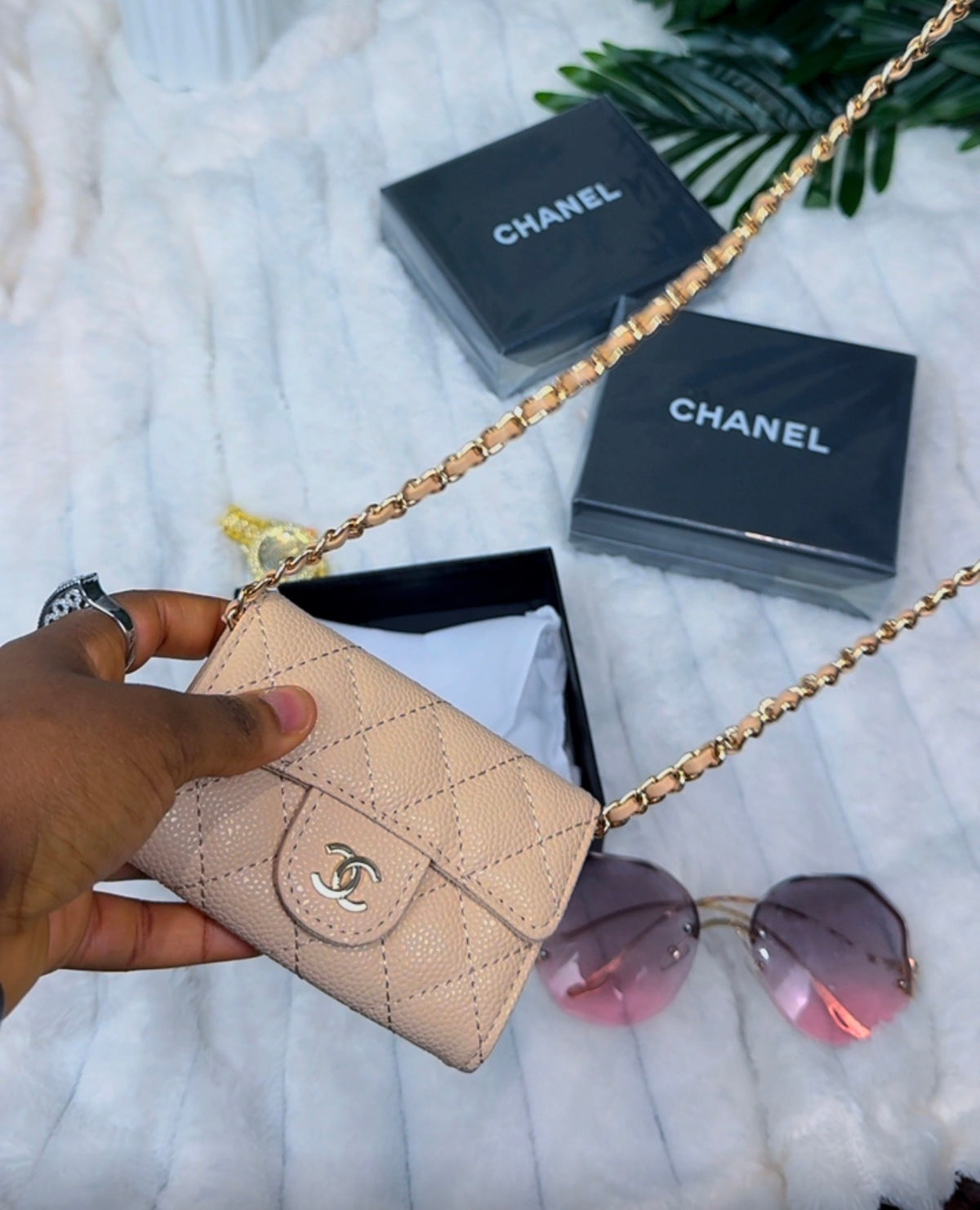 The Convertible Quilted Lambskin Leather Chain Wallet & Crossbody - LASi017 {Very Small}