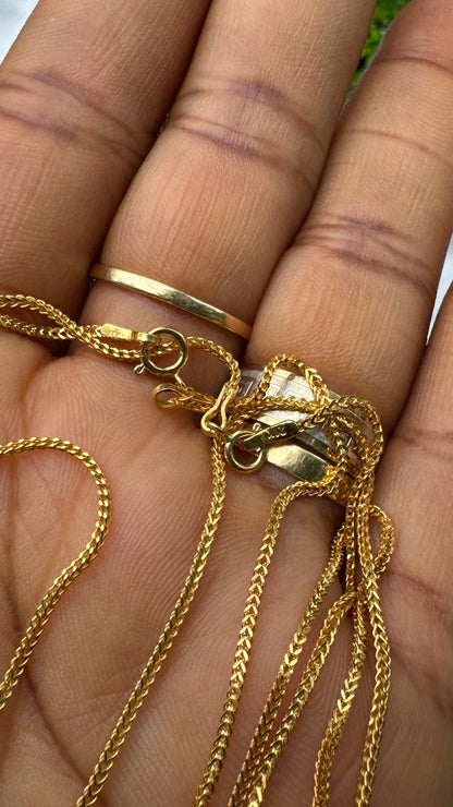 21 Karat Solid Gold Franco Chain Necklace | (18” - 3.6g) | (20” - 4.0g)