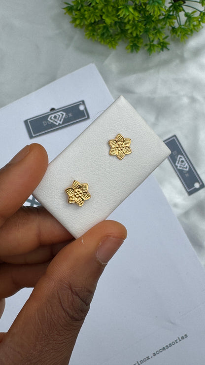 18 Karat Solid Gold Screw Stud Earrings