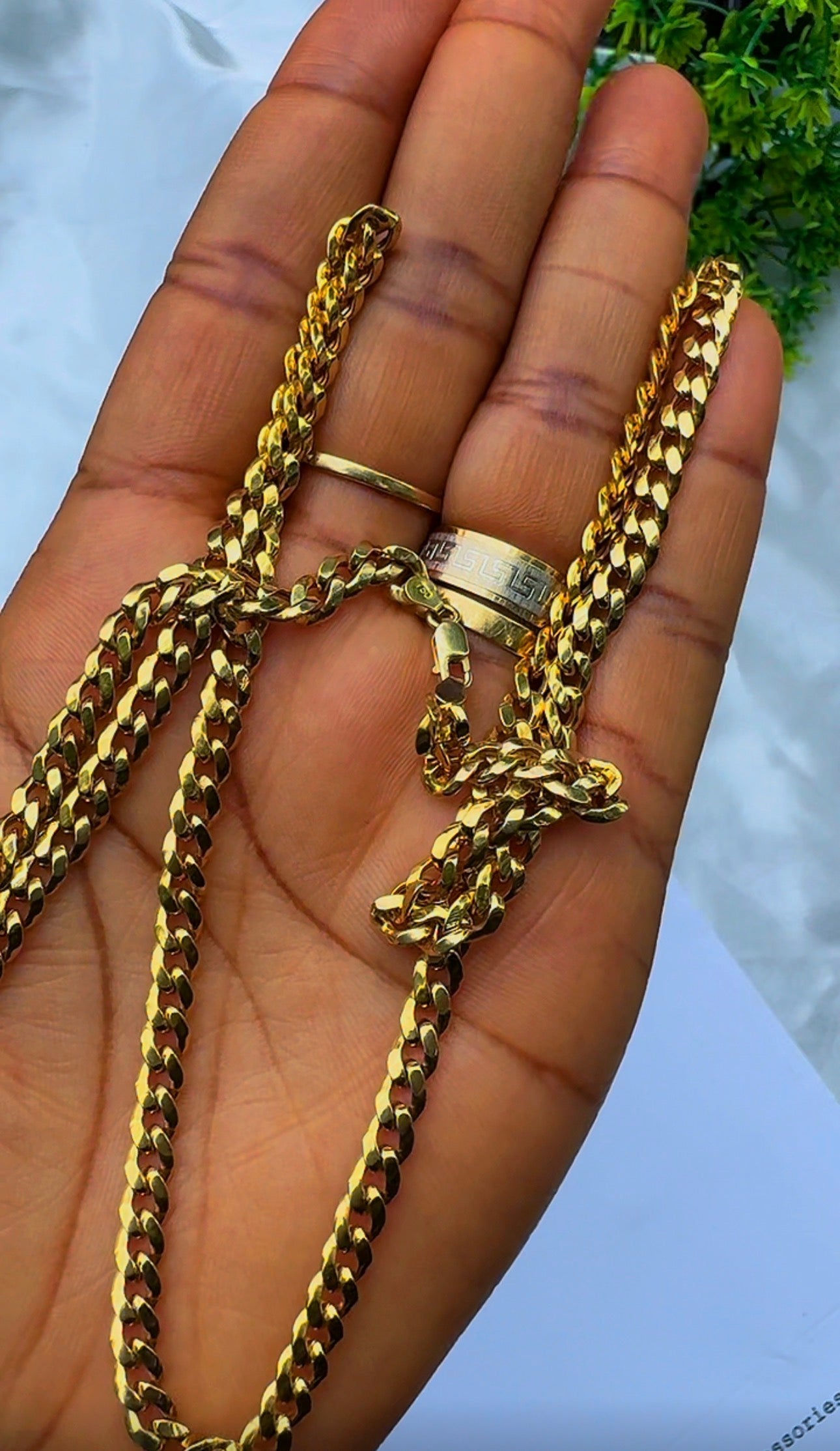 18K Solid Gold Cuban Chain Necklace For Men – 24 Inches - 7.1g