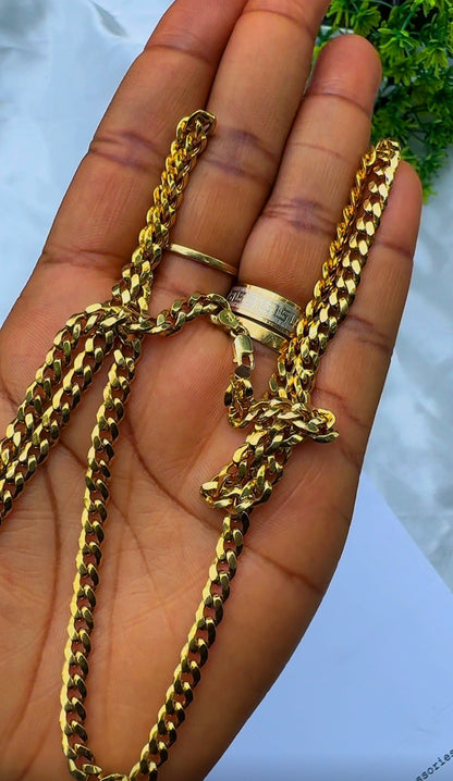18K Solid Gold Cuban Chain Necklace For Men – 24 Inches - 7.1g