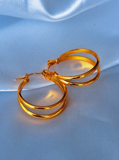 Buy Dema 18K Gold Plated Stainless Steel Hoops For Women and Teenagers