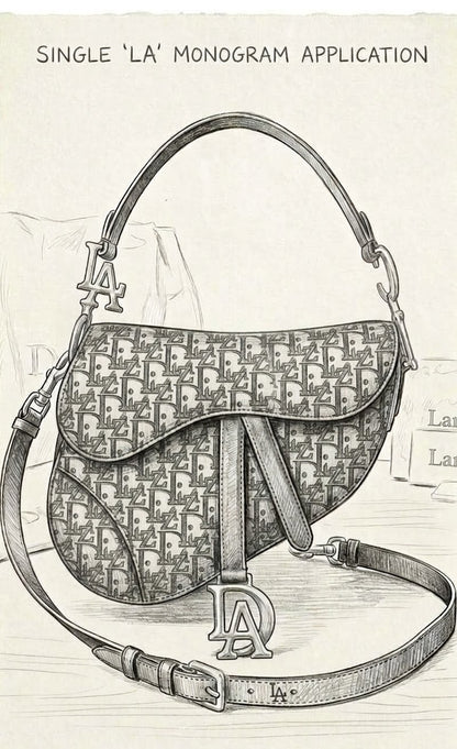 Black Brown Monogram Calfskin Leather Bag LASi011
