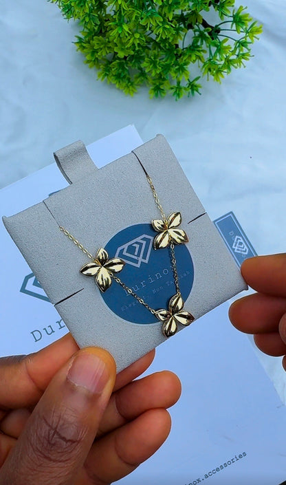 18ct Yellow Gold Floral Station Necklace (5.2g) | 17” + 1” (18 Inches)