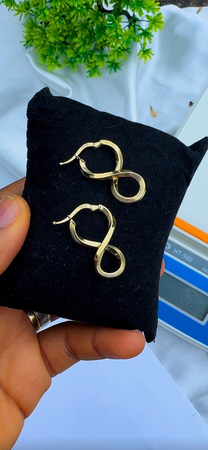 Dugab 18ct Real Gold Twist Hoop Earrings