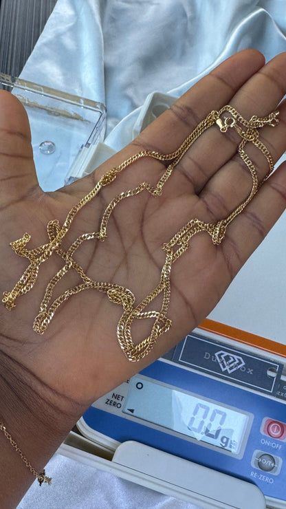 Degab 18 Karat Pure Italian Gold Cuban Chain Necklace
