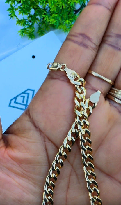 18K Solid Gold Cuban Bracelet – 4.8g - 9 Inches