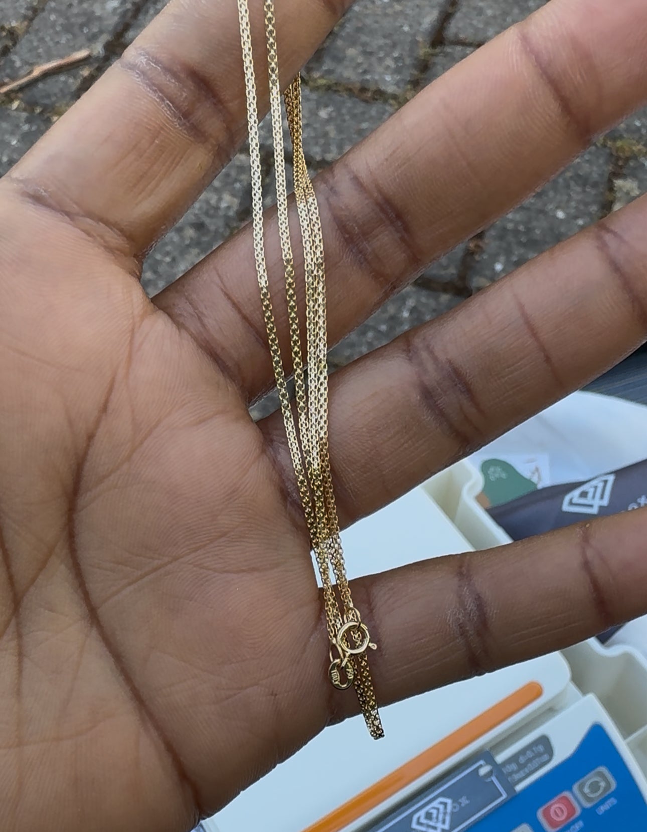 Deglag 18ct Solid Gold Carpet Chain Necklace 18 Inches