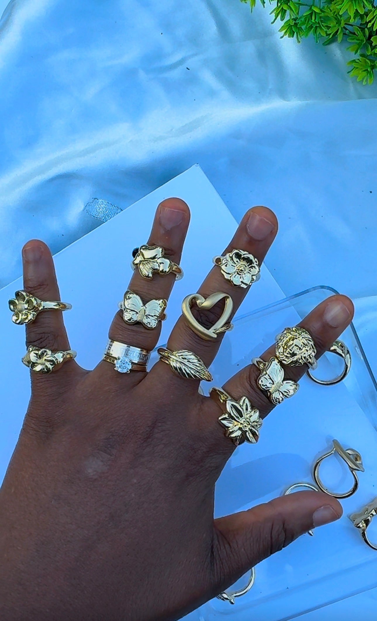 18K Solid Gold Chunky Fashion Rings For Women- Lightweight 1g or Less (Extra Extra)