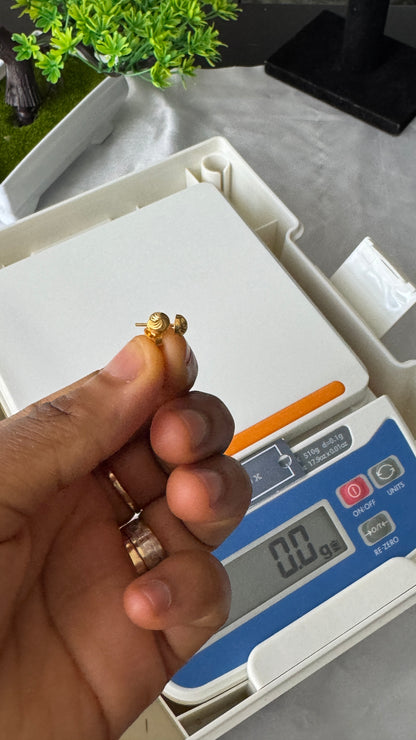 21K Solid Gold Stud Earrings Collection | High-Purity Gold⁠ | Lightweight 0.9g - 1.1g