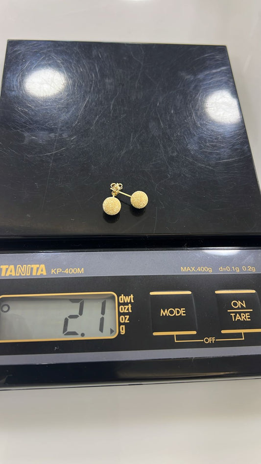 Dufag 18 Karat Pure Gold Ball Stud Earrings