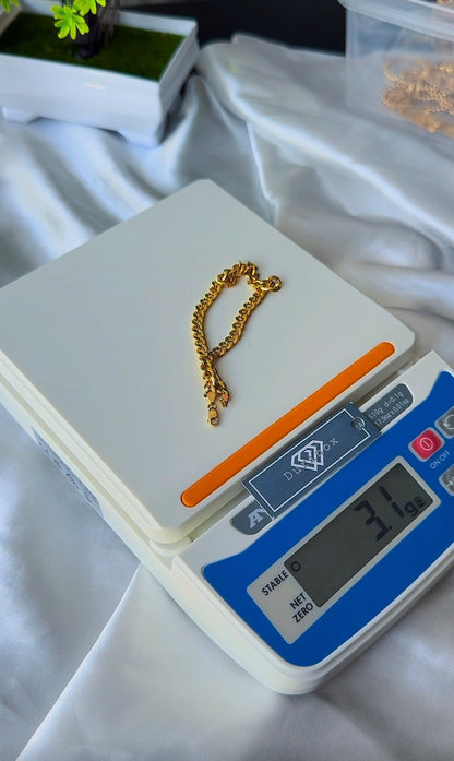 18K Solid Gold Cuban Bracelet – 3.1g - 8.5 Inches