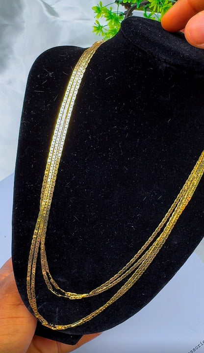 18K Solid Gold Blade Chain | 18”-3.8g | 20”-4.2g