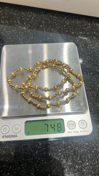 18ct Solid Gold Ball Bracelet | Stretchable Bangle | 2.5g (Extra)
