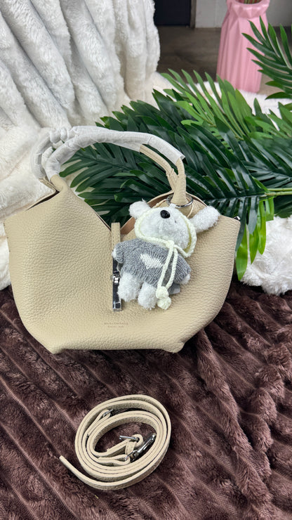 Biege Slouchy 3-in-1 Bucket Bag with Bunny Bag Charm | LARYZ Everyday - 043 | Medium