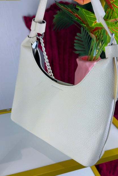 Cavella White Shoulder Handbag With Chain | LARYZ Everyday - 035 | Medium