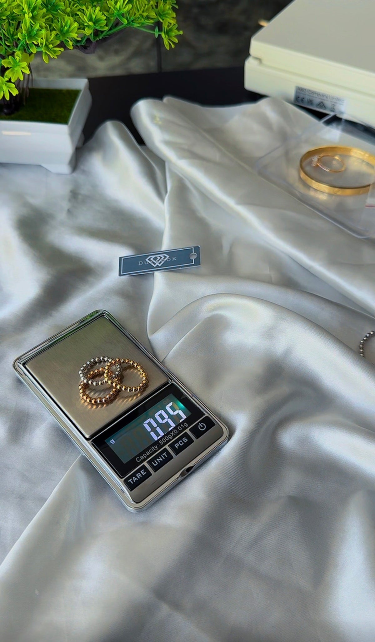 18ct Real Gold Stretchable Ball Rings | Shiny (Extra)