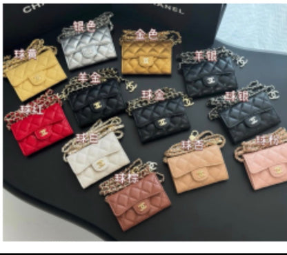 The Convertible Quilted Lambskin Leather Chain Wallet & Crossbody - LASi017 {Very Small}