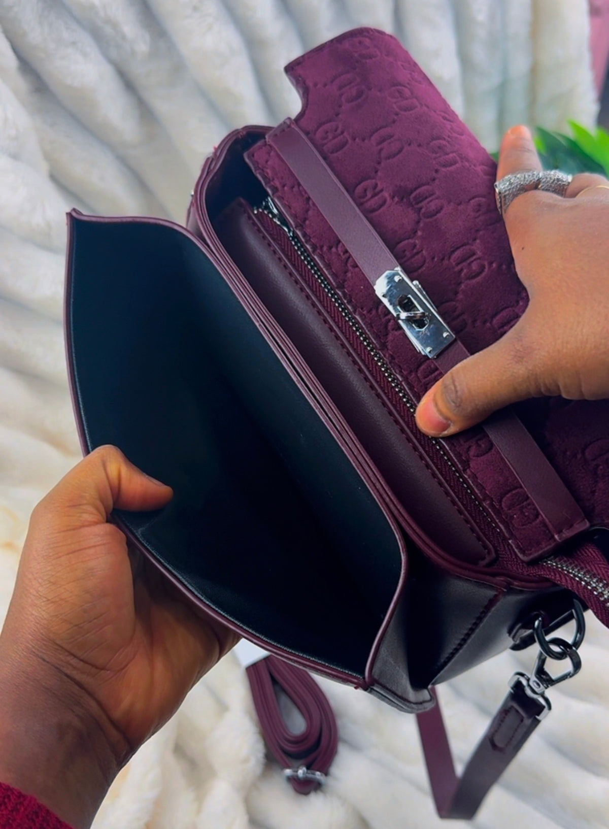 Burgundy Structured Women's Flap Wallet Bag | LARYZ Everyday - 025