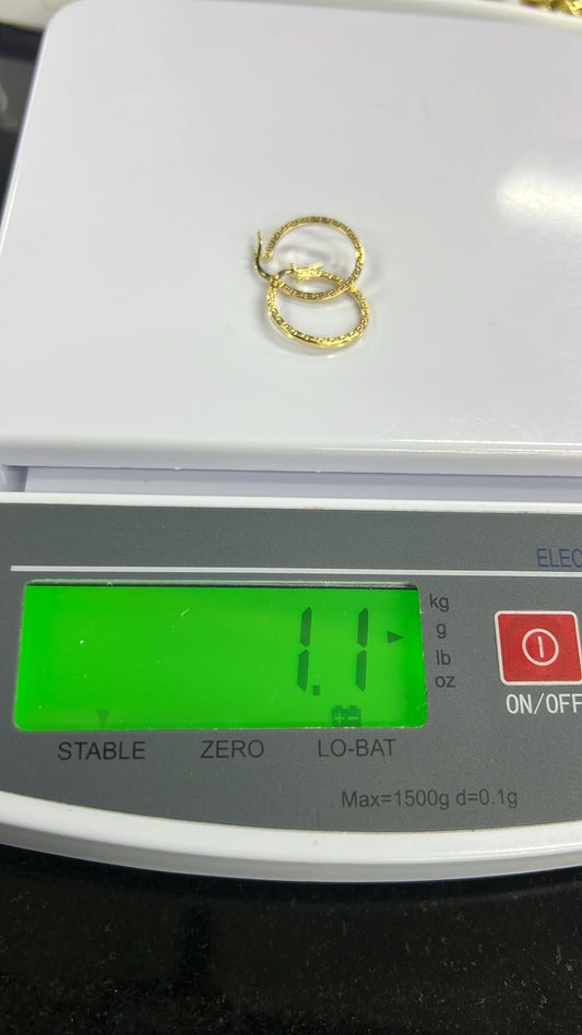 Defam 18K Real Gold Hoop Earrings